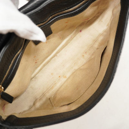 Gucci Shoulder Bag Soho Interlocking G 5363224 Leather Black Chien Pan Gold