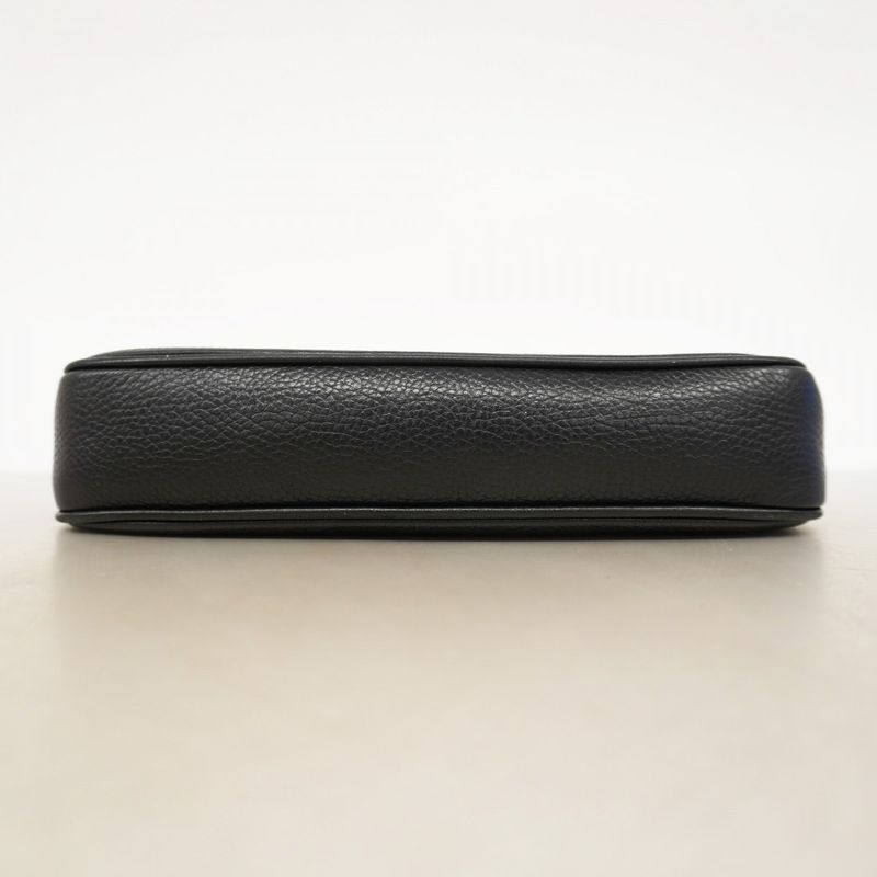 Gucci Shoulder Bag Soho Interlocking G 5363224 Leather Black Chien Pan Gold