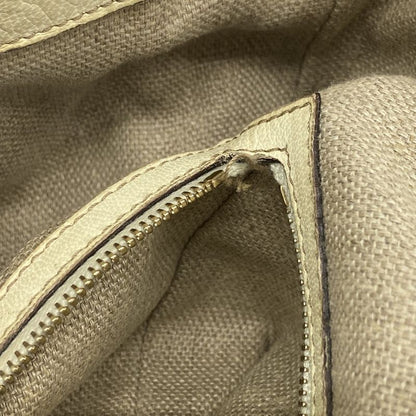 Gucci Handbag Bamboo Horsebit 154375 Leather Ivory Chien Pan Gold Hardware Women