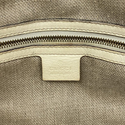 Gucci Handbag Bamboo Horsebit 154375 Leather Ivory Chien Pan Gold Hardware Women