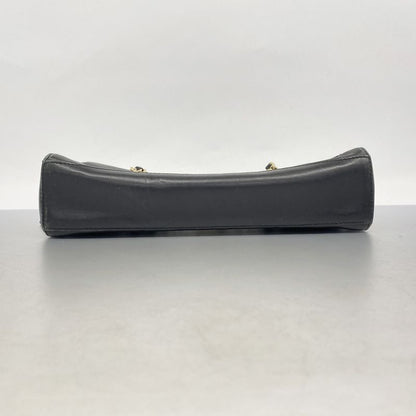 Chanel Shoulder Bag Choco Bar Lambskin Black Gold Hardware Women