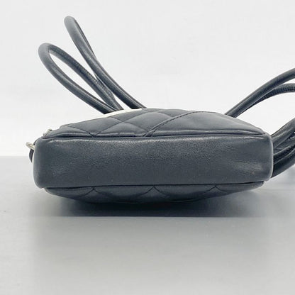Chanel Shoulder Bag Cambon Lambskin Black White Silver Hardware Women