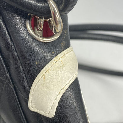 Chanel Shoulder Bag Cambon Lambskin Black White Silver Hardware Women