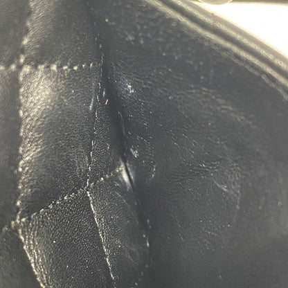 Chanel Shoulder Bag Cambon Lambskin Black White Silver Hardware Women