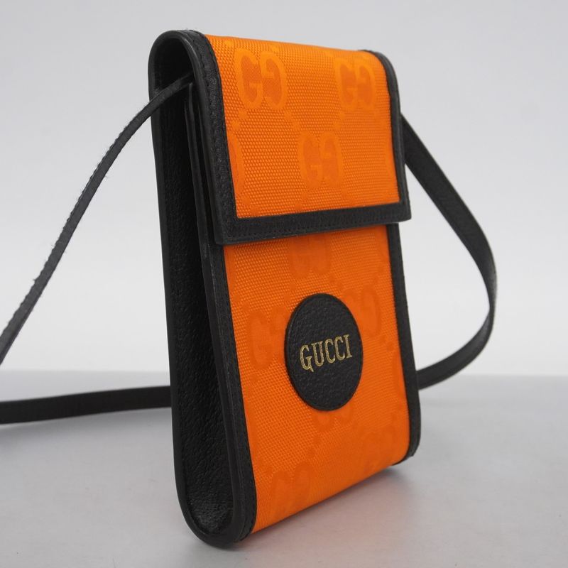 Gucci Shoulder Bag Jumbo GG 625599 Canvas Orange Black Silver Hardware Men