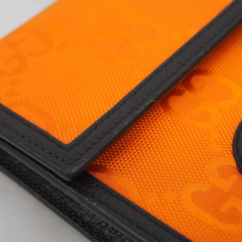 Gucci Shoulder Bag Jumbo GG 625599 Canvas Orange Black Silver Hardware Men