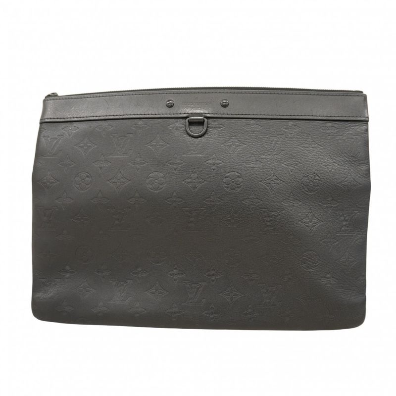 Louis Vuitton Monogram Shadow Pochette Discovery M62903 Noir Black Men's