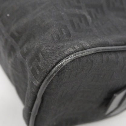 Fendi Handbag Zucchino Nylon Canvas Black Silver Hardware Women