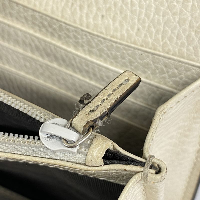 Gucci Long Wallet GG Marmont/gg Supreme 456116 PVC Beige Gold Hardware Women