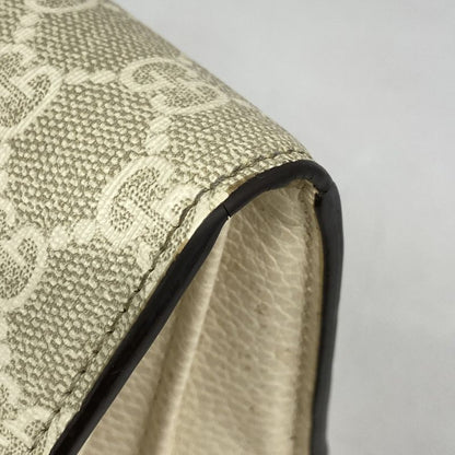 Gucci Long Wallet GG Marmont/gg Supreme 456116 PVC Beige Gold Hardware Women