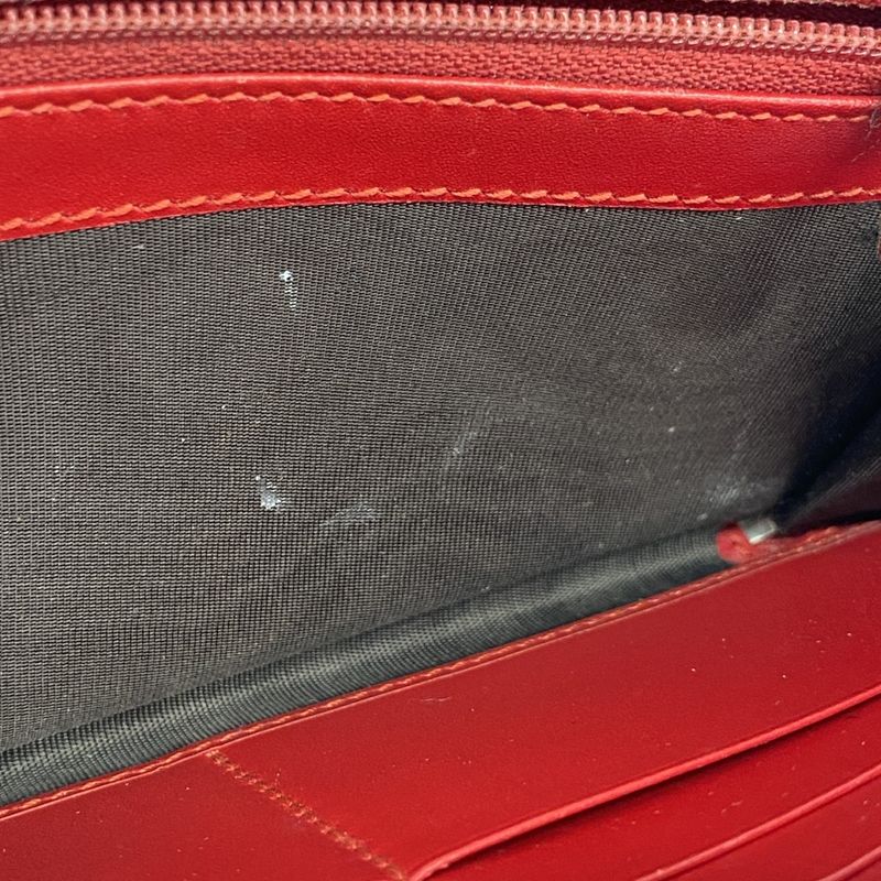 Guccissima 408831 Leather Red Silver Hardware Women Long Wallet