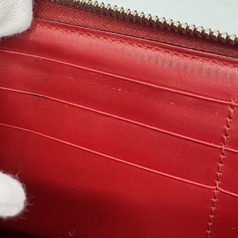 Guccissima 408831 Leather Red Silver Hardware Women Long Wallet