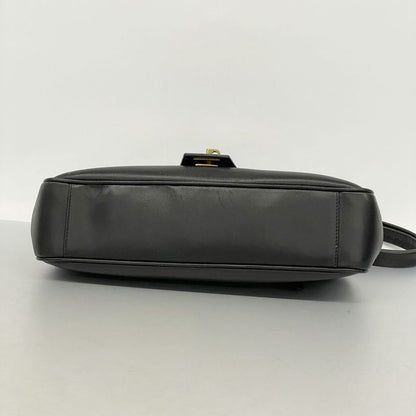 Gucci Shoulder Bag 90643 Leather Black Gold Hardware Women