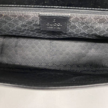 Gucci Shoulder Bag 90643 Leather Black Gold Hardware Women