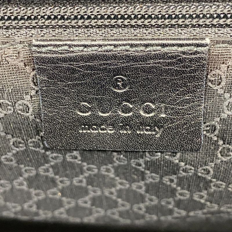 Gucci Shoulder Bag 90643 Leather Black Gold Hardware Women