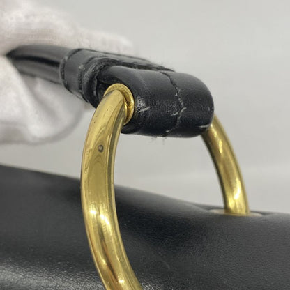 Gucci Shoulder Bag 90643 Leather Black Gold Hardware Women