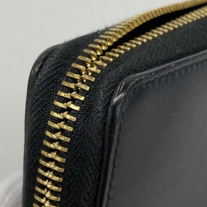 Gucci Long Wallet GG Marmont 435819 Leather Black Gold Hardware Women