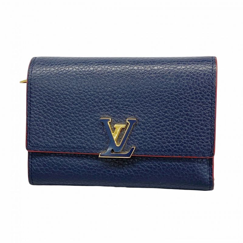 Louis Vuitton Trifold Wallet Taurillon Portefeuille Capucines Compact M63741