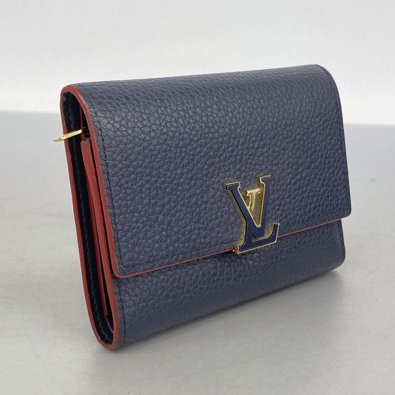 Louis Vuitton Trifold Wallet Taurillon Portefeuille Capucines Compact M63741