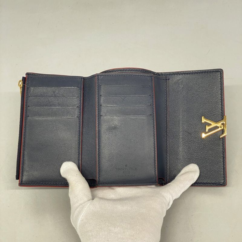 Louis Vuitton Trifold Wallet Taurillon Portefeuille Capucines Compact M63741