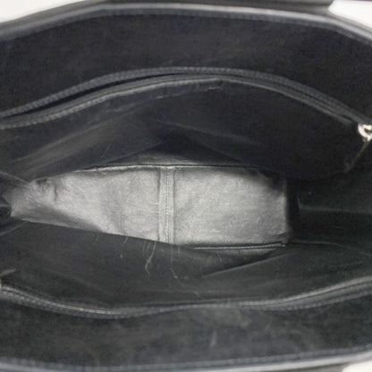 Chanel Handbag Choco Bar Lambskin Black Silver Hardware Women