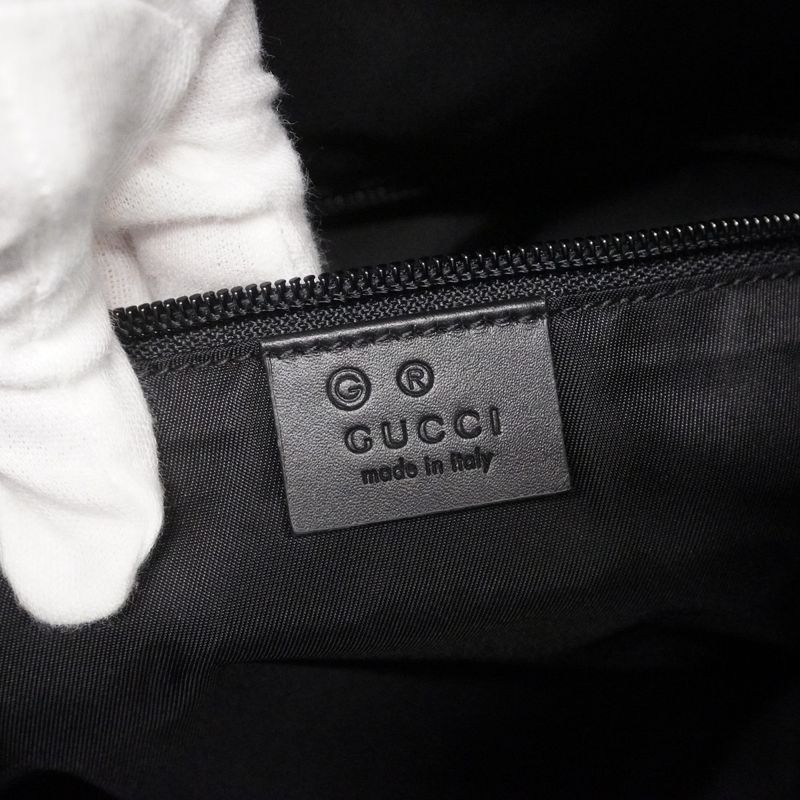 Gucci Backpack Daypack Sherry Line 619749 Nylon Black Silver Hardware Women