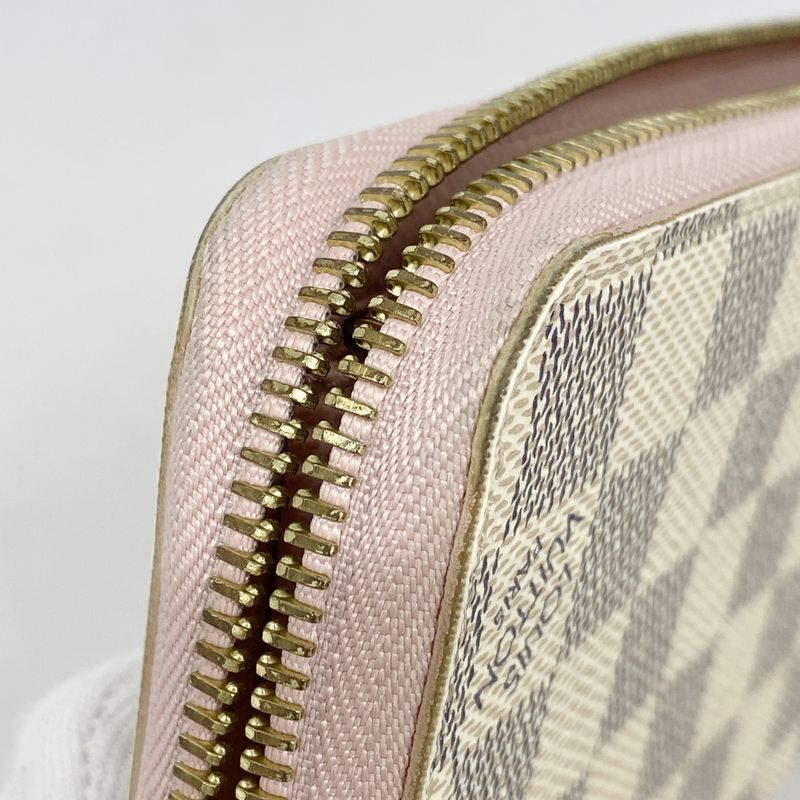 Louis Vuitton Damier Azure Zippy Wallet N63503 White Rose Ballerine Ladies