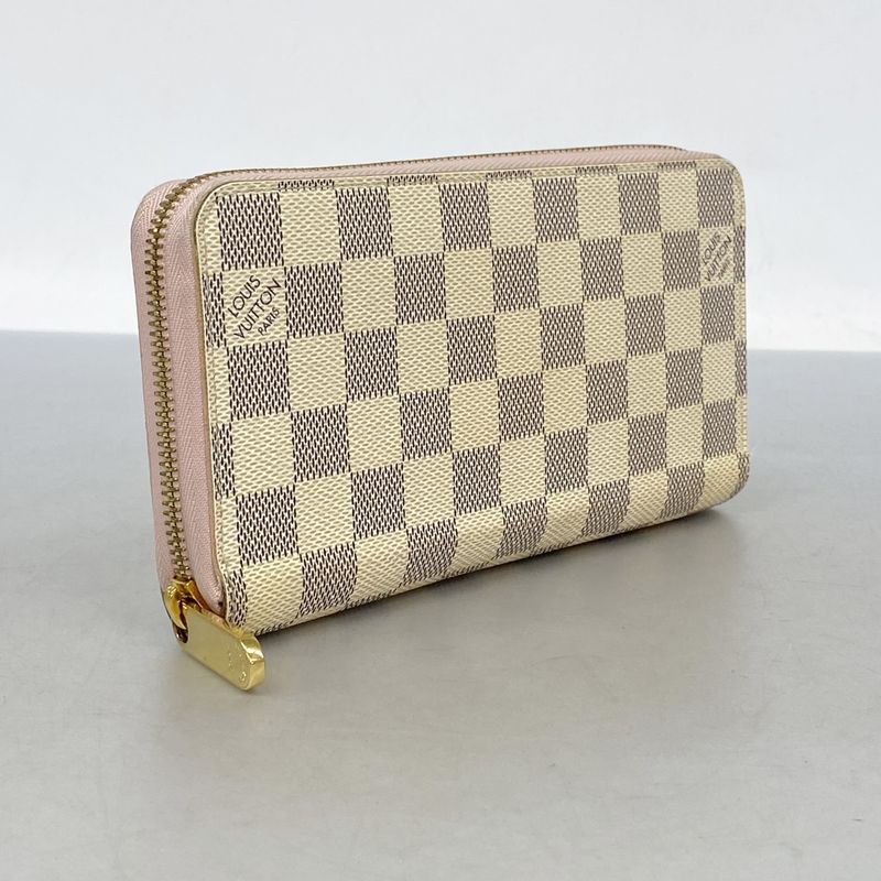 Louis Vuitton Damier Azure Zippy Wallet N63503 White Rose Ballerine Ladies