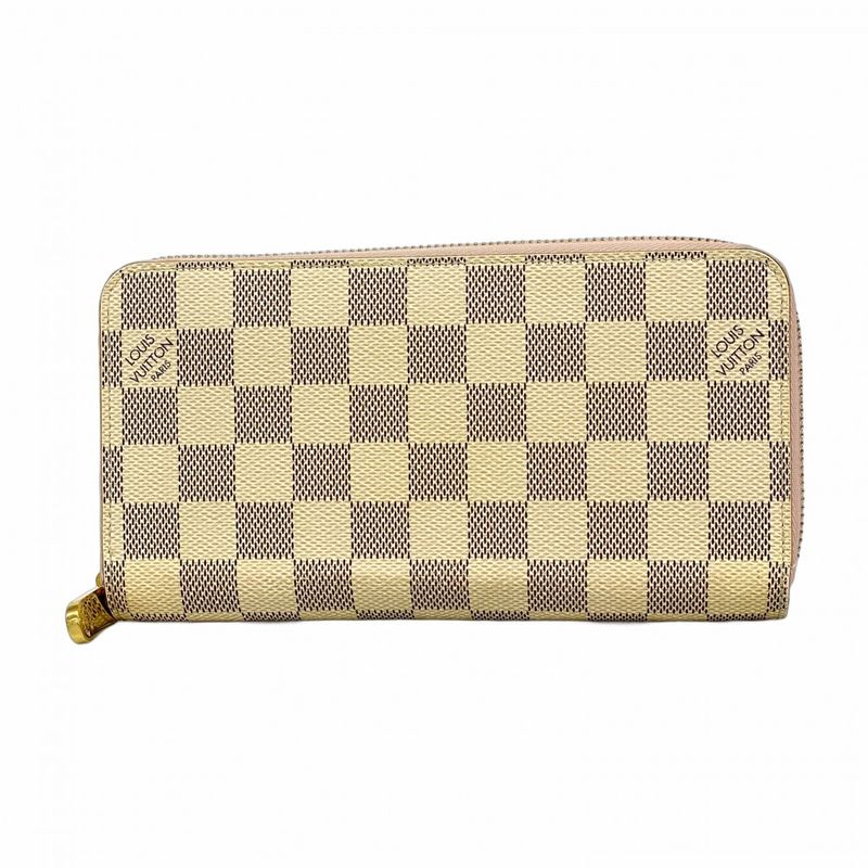 Louis Vuitton Damier Azure Zippy Wallet N63503 White Rose Ballerine Ladies