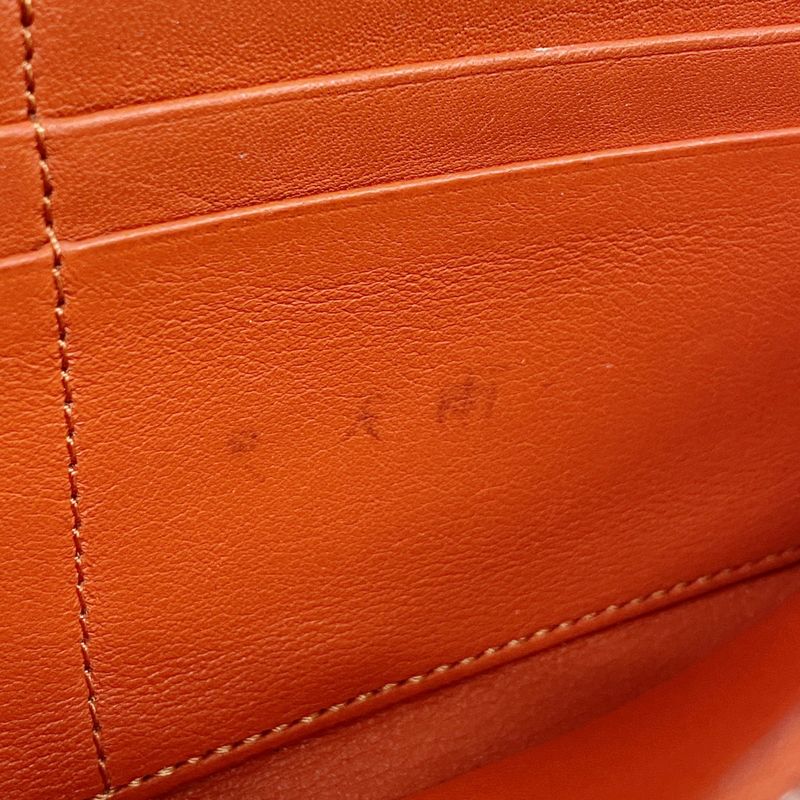 Celine Long Wallet Leather Beige Silver Hardware Women