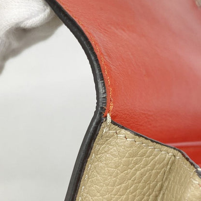 Celine Long Wallet Leather Beige Silver Hardware Women