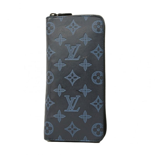 Louis Vuitton Long Wallet Monogram Shadow Zippy Wallet Vertical M80423 Navy
