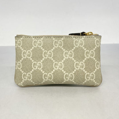 Gucci Coin Case GG Supreme 772321 PVC Ivory Gold Hardware Men Women Unisex