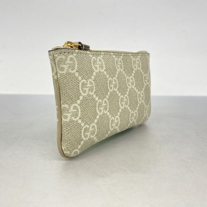Gucci Coin Case GG Supreme 772321 PVC Ivory Gold Hardware Men Women Unisex