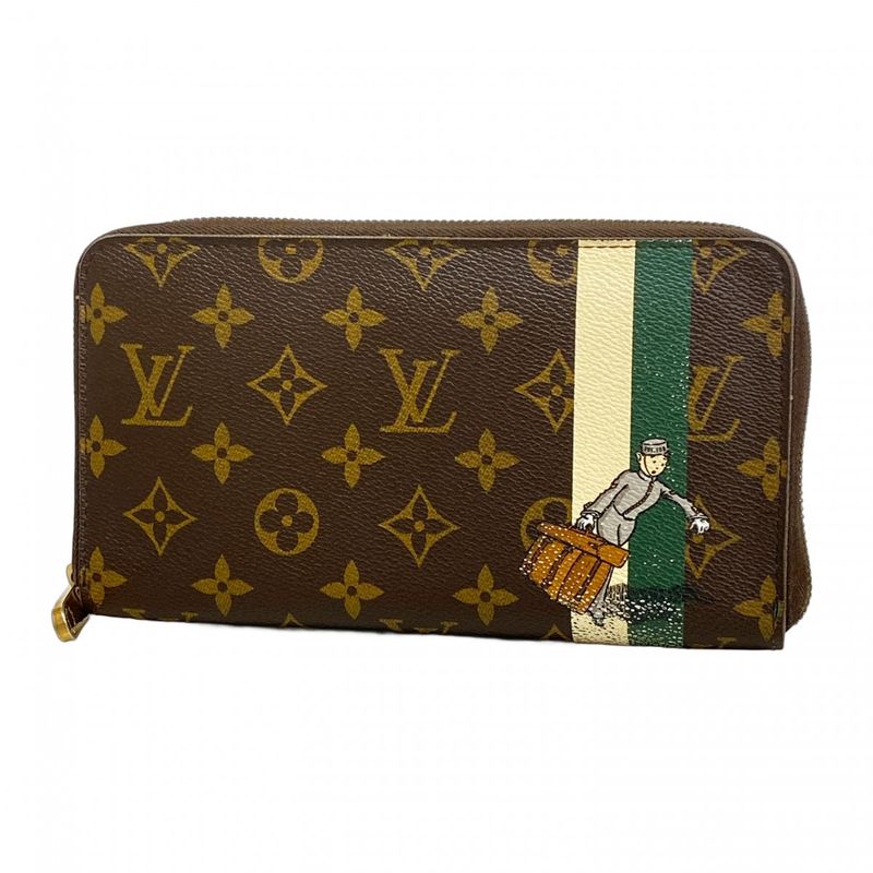 Louis Vuitton Long Wallet Monogram Groom Zippy Organizer M60035 Brown Veil Men