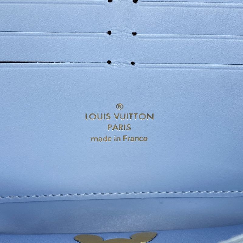 Louis Vuitton Long Wallet Monogram Serti Zippy Wallet M64604 Light Blue/beigemen
