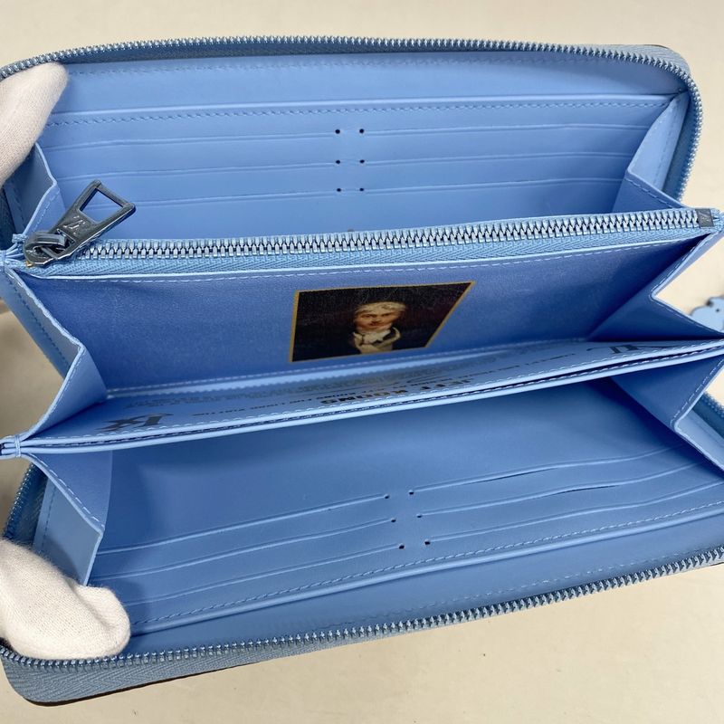 Louis Vuitton Long Wallet Monogram Serti Zippy Wallet M64604 Light Blue/beigemen