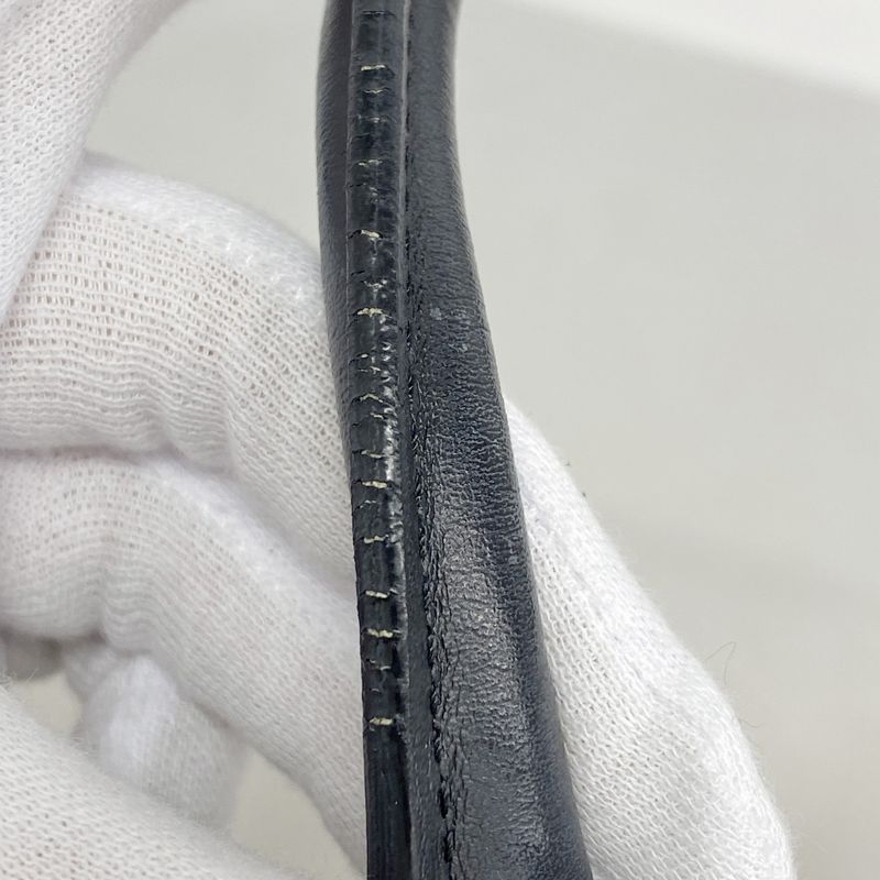 Celine Handbag Triomphe Canvas Navy White Gold Hardware 2way Bag Ladies