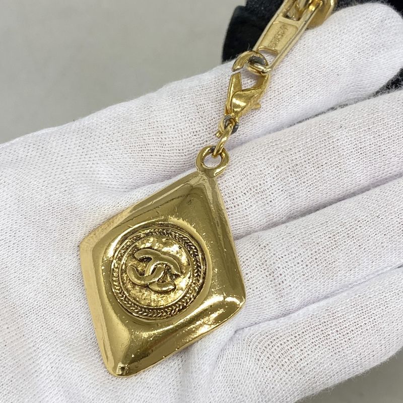 Chanel Shoulder Bag Matelasse Suede Black Gold Hardware Women