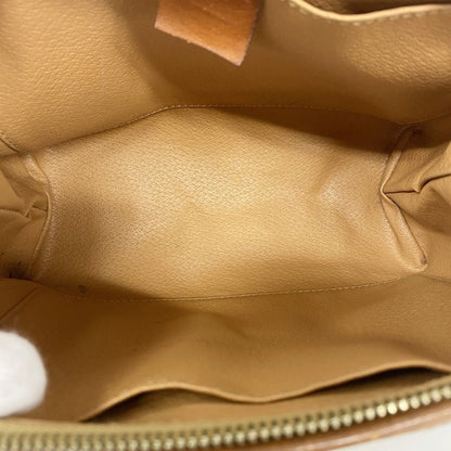 Celine Pouch Macadam PVC Brown Gold Hardware Women