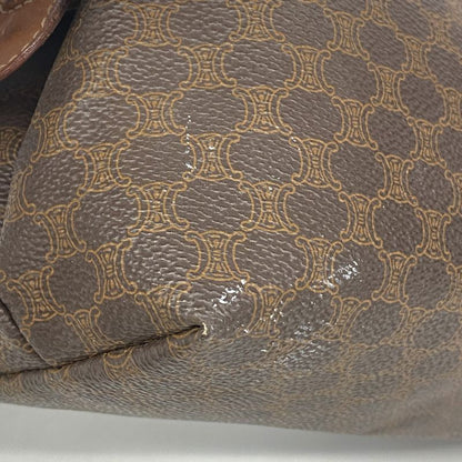 Celine Pouch Macadam PVC Brown Gold Hardware Women