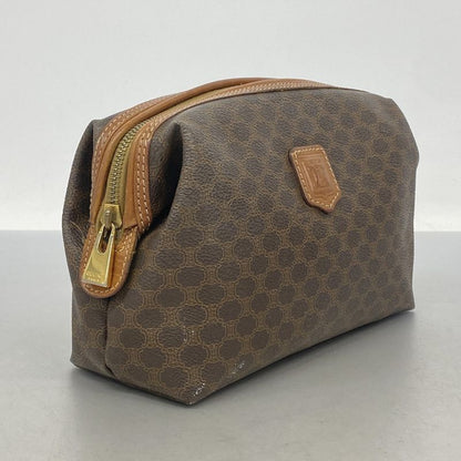 Celine Pouch Macadam PVC Brown Gold Hardware Women