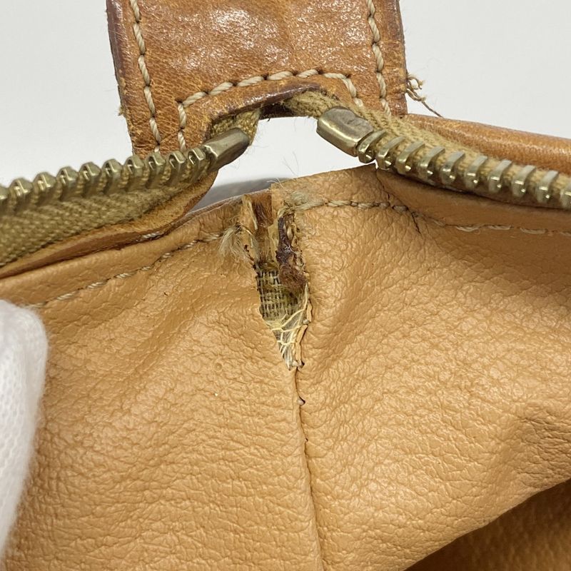 Celine Pouch Macadam PVC Brown Gold Hardware Women