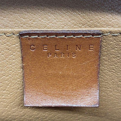 Celine Pouch Macadam PVC Brown Gold Hardware Women