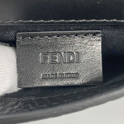 Fendi Pochette Micro Flat Bucket Leather Black Silver Hardware Men Women Unisex