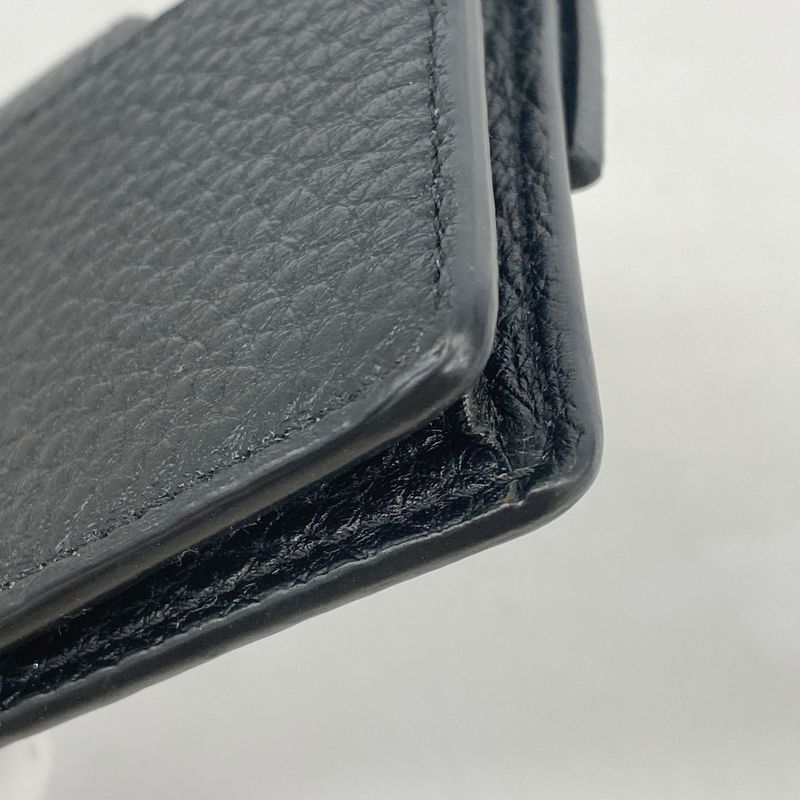 Fendi Pochette Micro Flat Bucket Leather Black Silver Hardware Men Women Unisex