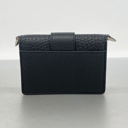 Fendi Pochette Micro Flat Bucket Leather Black Silver Hardware Men Women Unisex