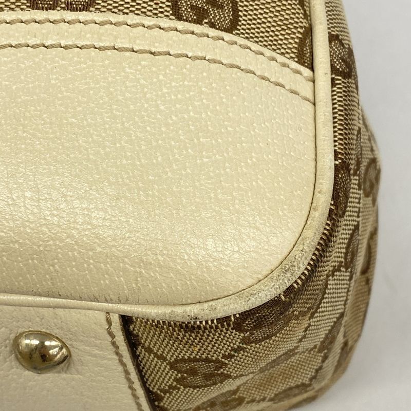 Gucci Tote Bag GG Canvas 163805 Canvas Beige Brown Chien Pan Gold Hardware Women