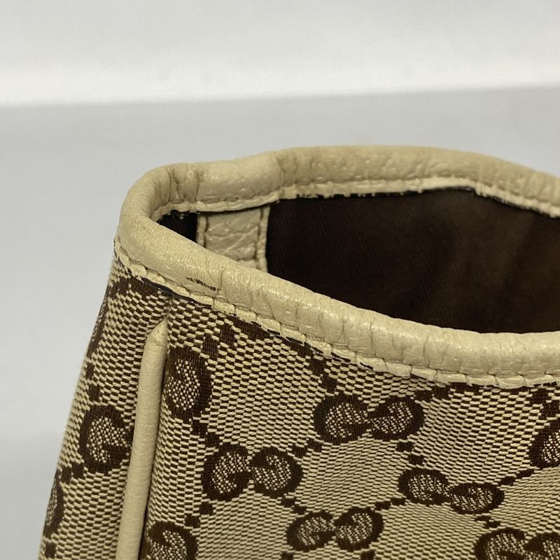 Gucci Tote Bag GG Canvas 163805 Canvas Beige Brown Chien Pan Gold Hardware Women