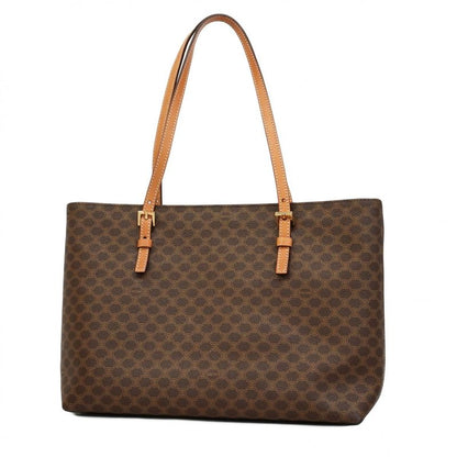 Celine Tote Bag Macadam PVC Brown Gold Hardware Women's